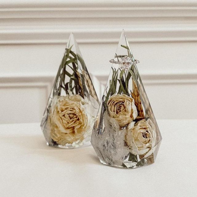 Ring Holder with Dried Wedding Flowers