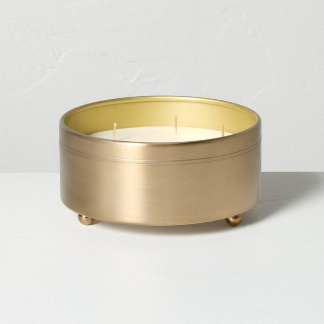 5 Wick Large Fluted Brass Bergamot Jar Candle 20oz - Hearth & Hand™ with Magnolia