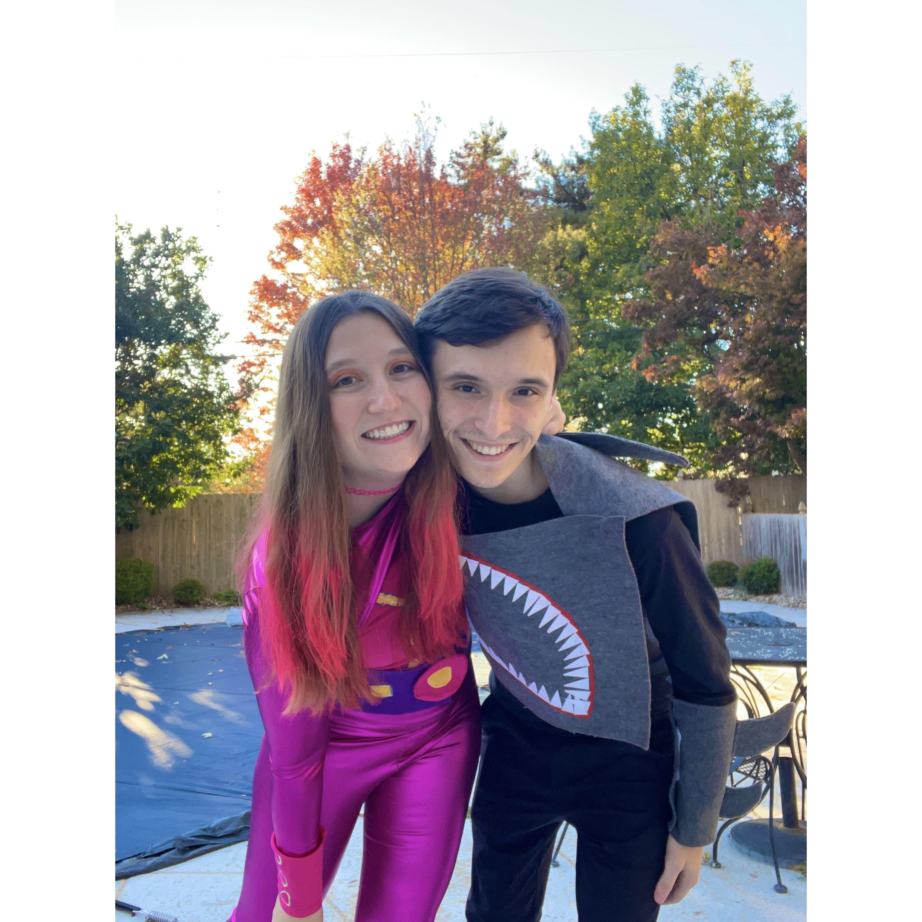 Sharkboy and Lava Girl costumes made by Jeanne