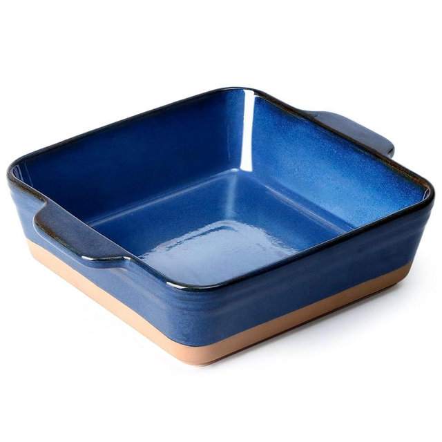 2L Ceramic Baking Dish Oven Safe, 8.6in Square Porcelain Lasagna Pan, Stoneware Square Baking Pan Bakeware