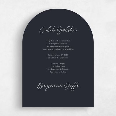 Black Arch Wedding Invitation - Alyeska Portrait