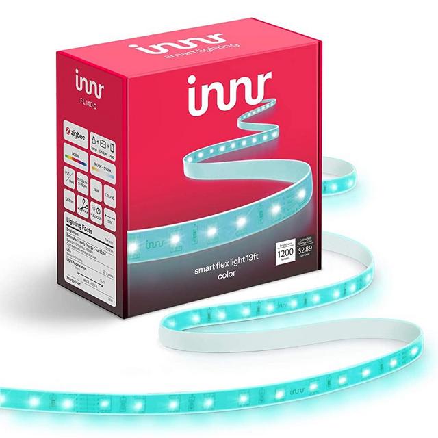 Innr Flex Strip Color 13 ft, Works with Philips Hue, SmartThings, Alexa, Google (Hub Required), Dimmable, Smart RGBW LED LightStrip, FL 140 C