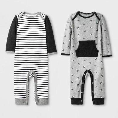 Baby 2pk Romper - Cloud Island™ Black