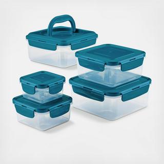 Leak-Proof Nestable 10-Piece Square Food Storage Container Set