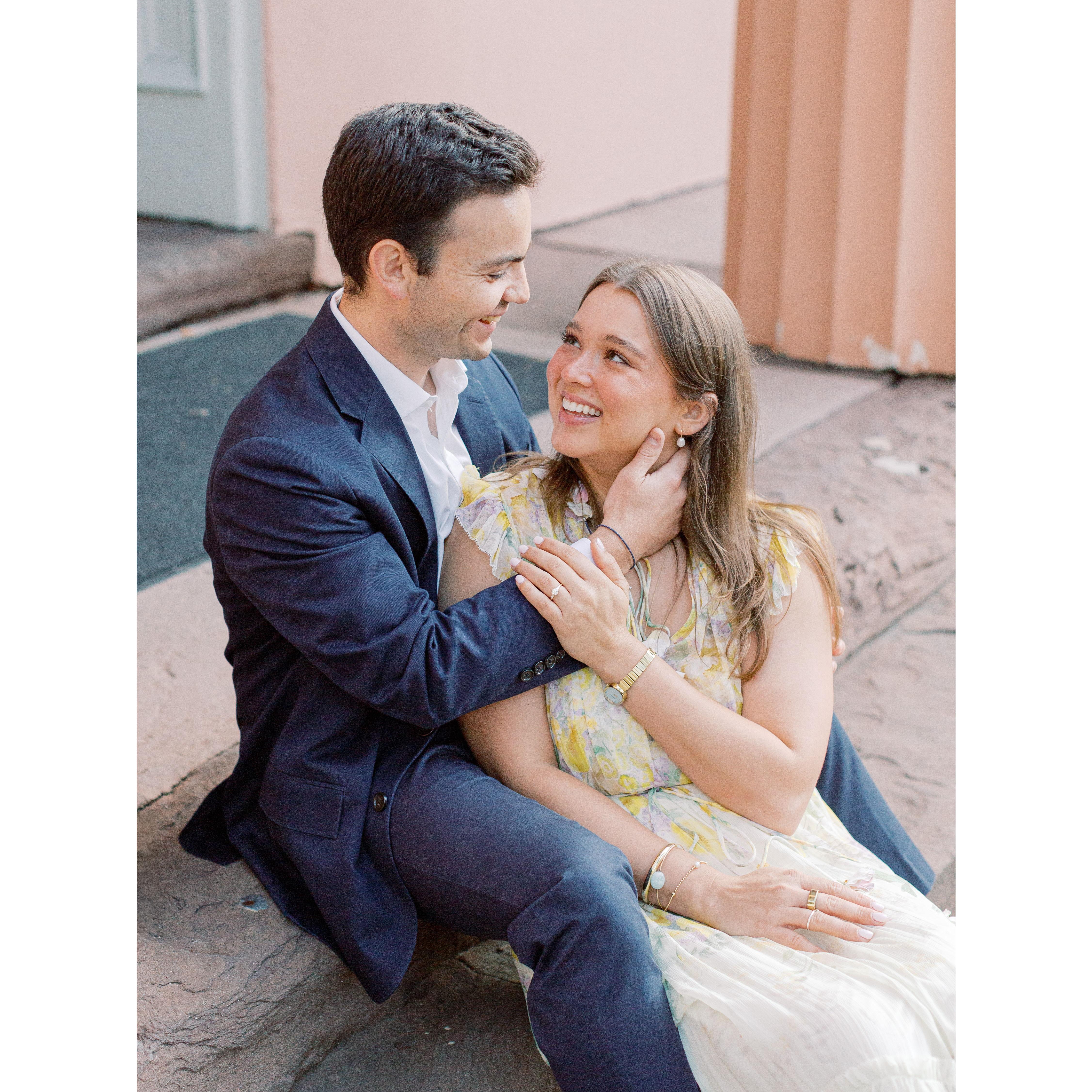 Engagement photo by Molly Lichten, Old Town, Alexandria, August 2024