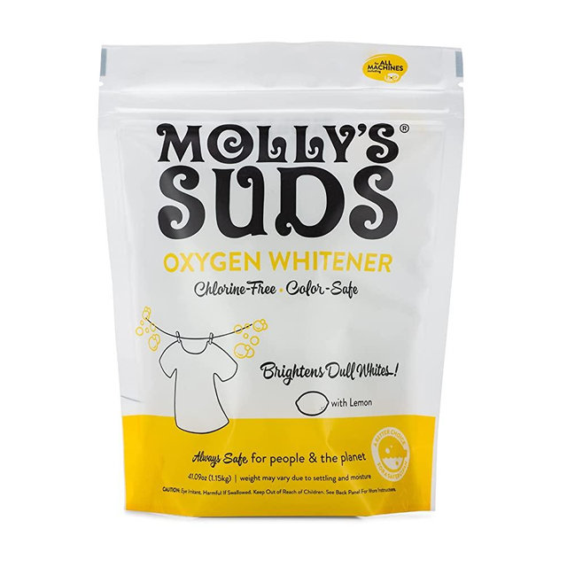 Molly's Suds Natural Oxygen Whitener | Natural Bleach Alternative, Plant-Derived Ingredients | Whitens Brights and Brightens Colors (Pure Lemon Essential Oil - 41.09 oz)