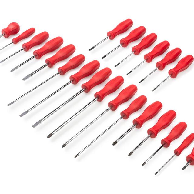 Hard-Handle Screwdriver Set, 22-Piece (#0-#3, 1/8-5/16 in., T10-30)