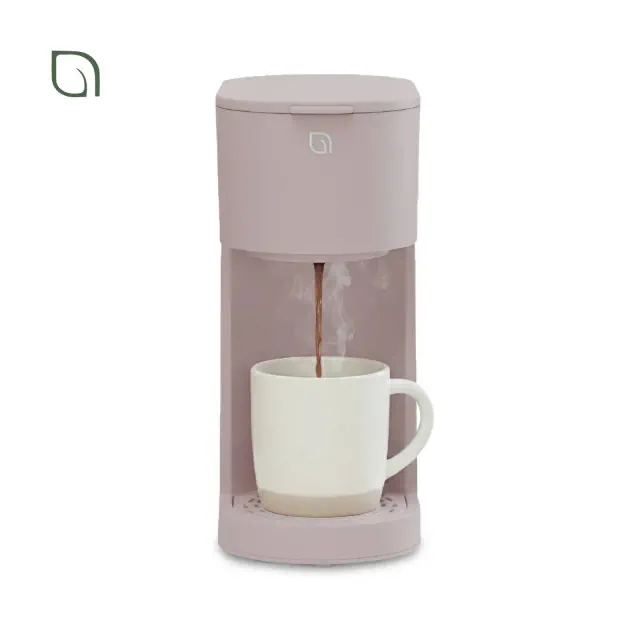 Willow Kitchen Single-Serve Coffee Maker Machine for Pods & Grounds with K Cup, Self Cleaning & Small Portable Coffee Maker Pink