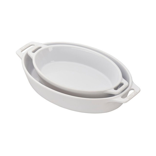 Staub Ceramic 2 Piece Oval Baking Dish Set