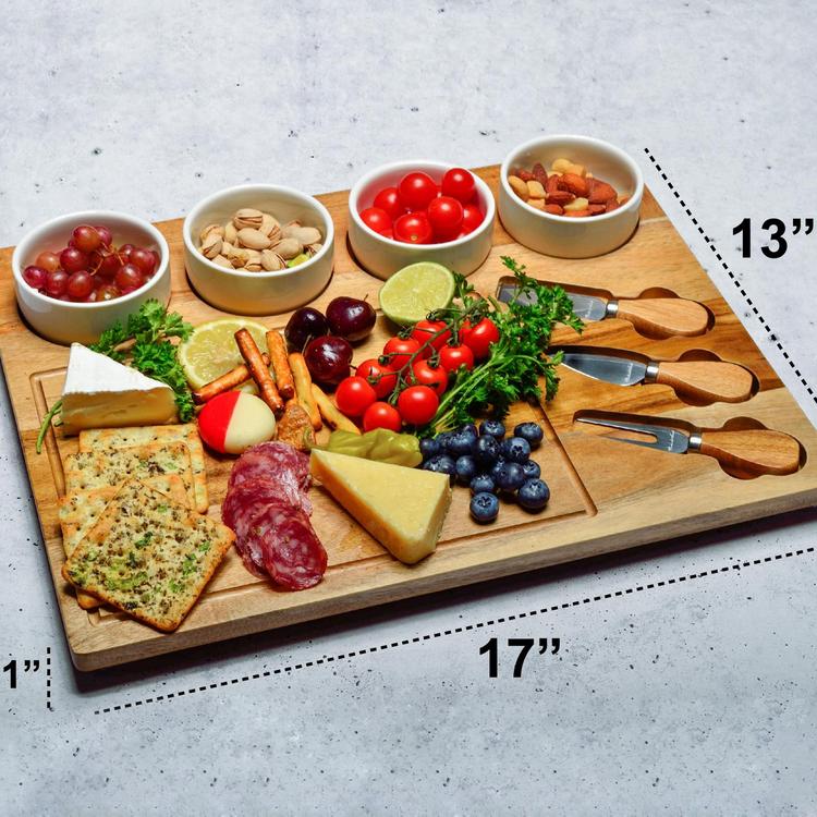 Picnic at Ascot, 8-Piece Engraved Charcuterie Board & Tool Set | Zola