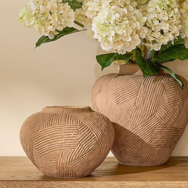 Textured Earthenware Vase