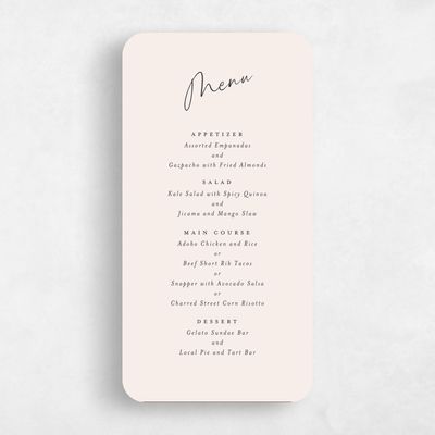 Beige Rounded Wedding Menu - Atlas