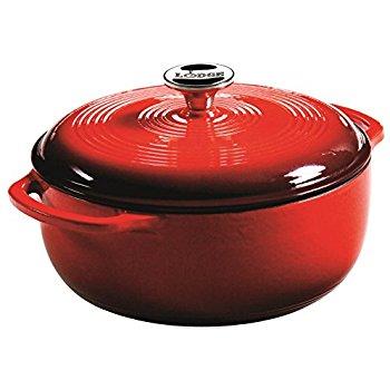 Lodge EC6D43 Enameled Cast Iron Dutch Oven, 6-Quart, Island Spice Red