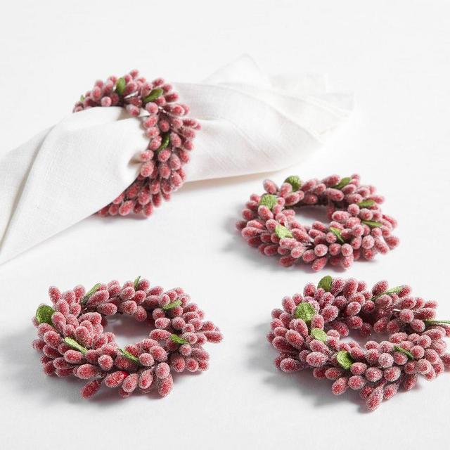 Sugared Berry Napkin Rings, Set of 4