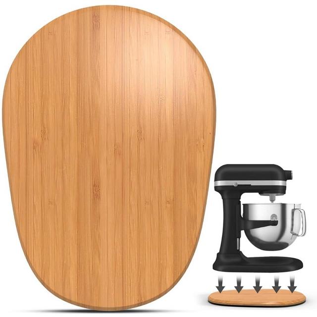 Ibyx Bamboo Sliding Tray for 5.5 Qt Kitchenaid Stand Mixer - Effortless Kitchen Aid Mixer Slider Mat for Countertop with Wheels - Strong, Sturdy & Non-Slip Appliance Slider Board (Natural)