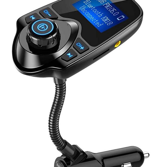 Nulaxy Wireless In-Car Bluetooth FM Transmitter Radio Adapter Car Kit W 1.44 Inch Display Supports TF/SD Card and USB Car Charger for All Smartphones Audio Players