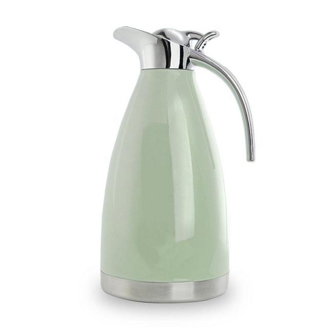 Sumerflos 68 Oz Stainless Steel Coffee Thermal Carafe/Double Walled Vacuum Thermos Insulated / 12 Hour Heat Retention / 2 Liters (Green)
