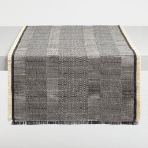 Neutral Cotton Jute Fringed Gaya Table Runner