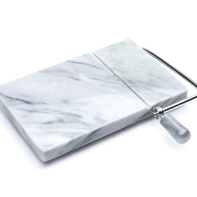 Fox Run 3852 Marble Cheese Slicer with 2 Replacement Wires, White, Medium