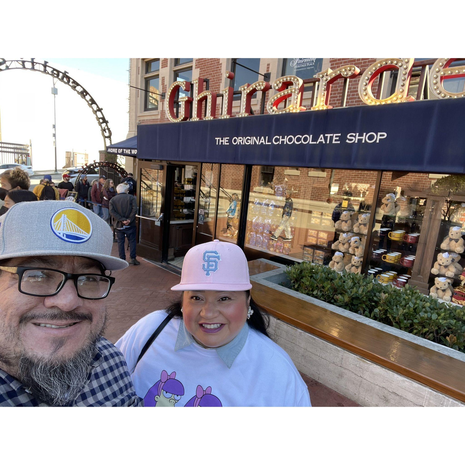 Ghirardelli Square in SF the day We got Engaged!
