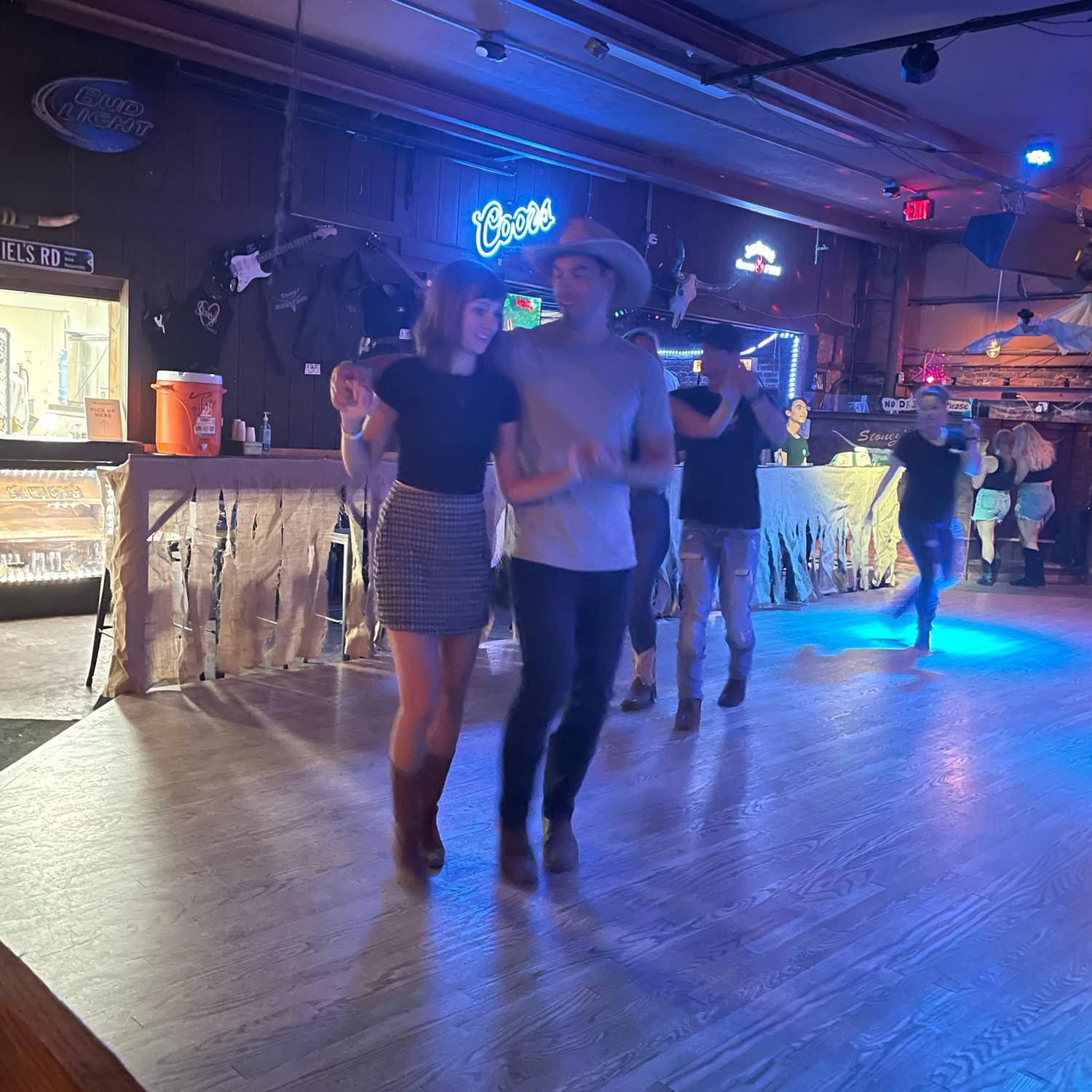 Line dancing at Stoney’s Rockin' Rodeo Country bar.