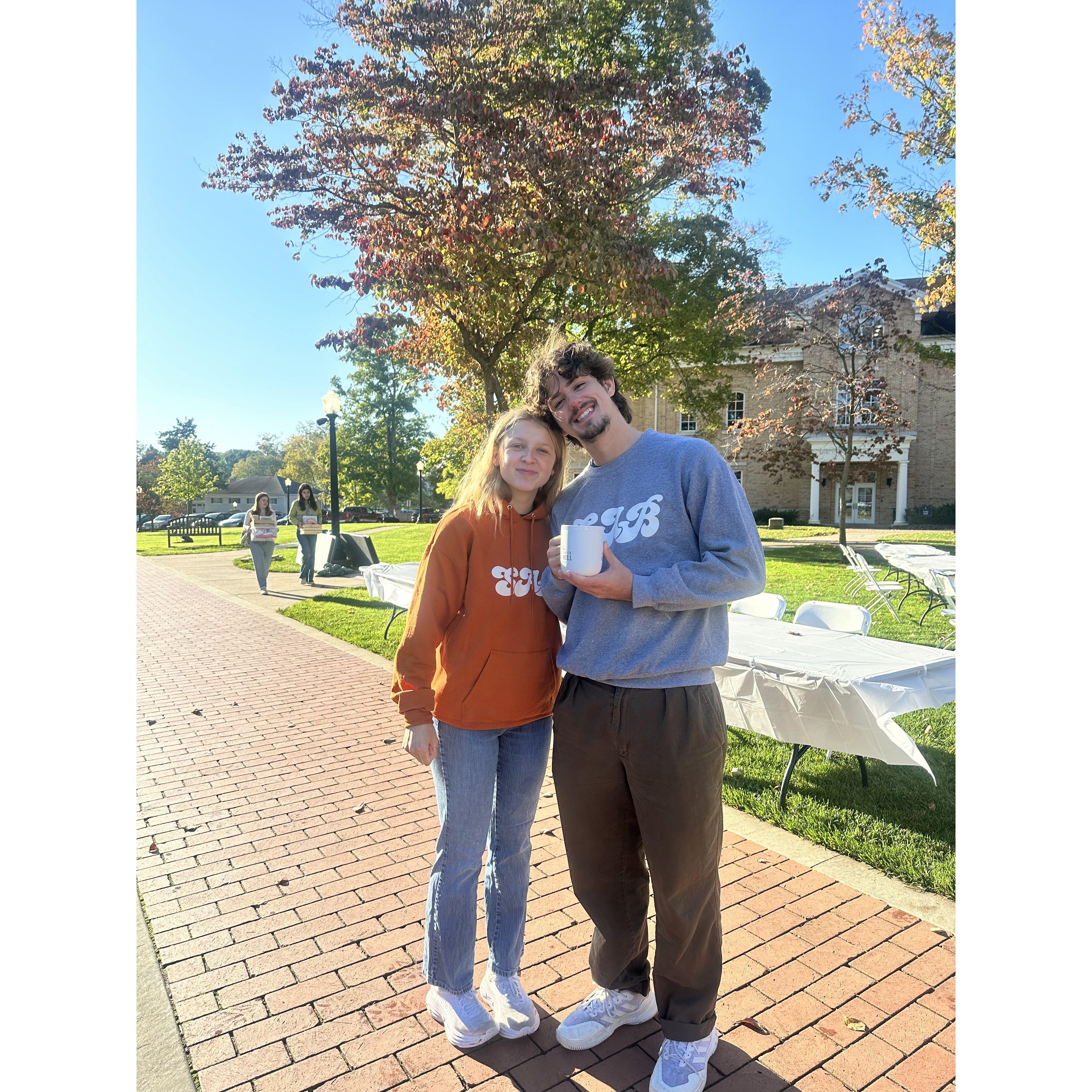 Taken at Makers Market. Josiah and Tatum have worked for the Student Activities board together since their Sophomore year and have loved getting to share their time at work with one another.