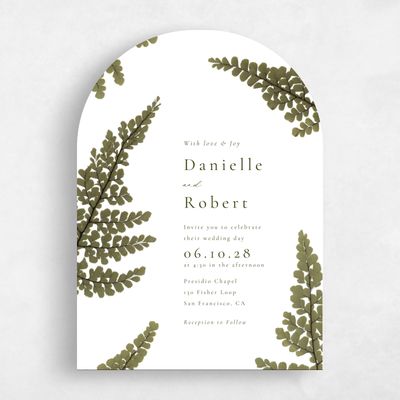 White Arch Wedding Invitation - Dane Portrait