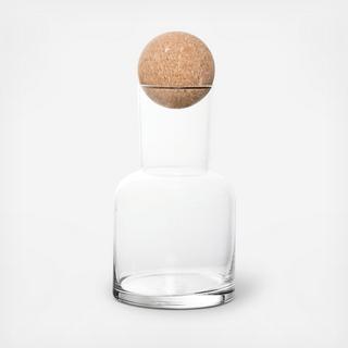 Round Glass Decanter with Cork Ball Lid