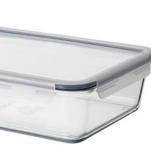IKEA 365+ Food container with lid, rectangular/glass plastic, 105 oz