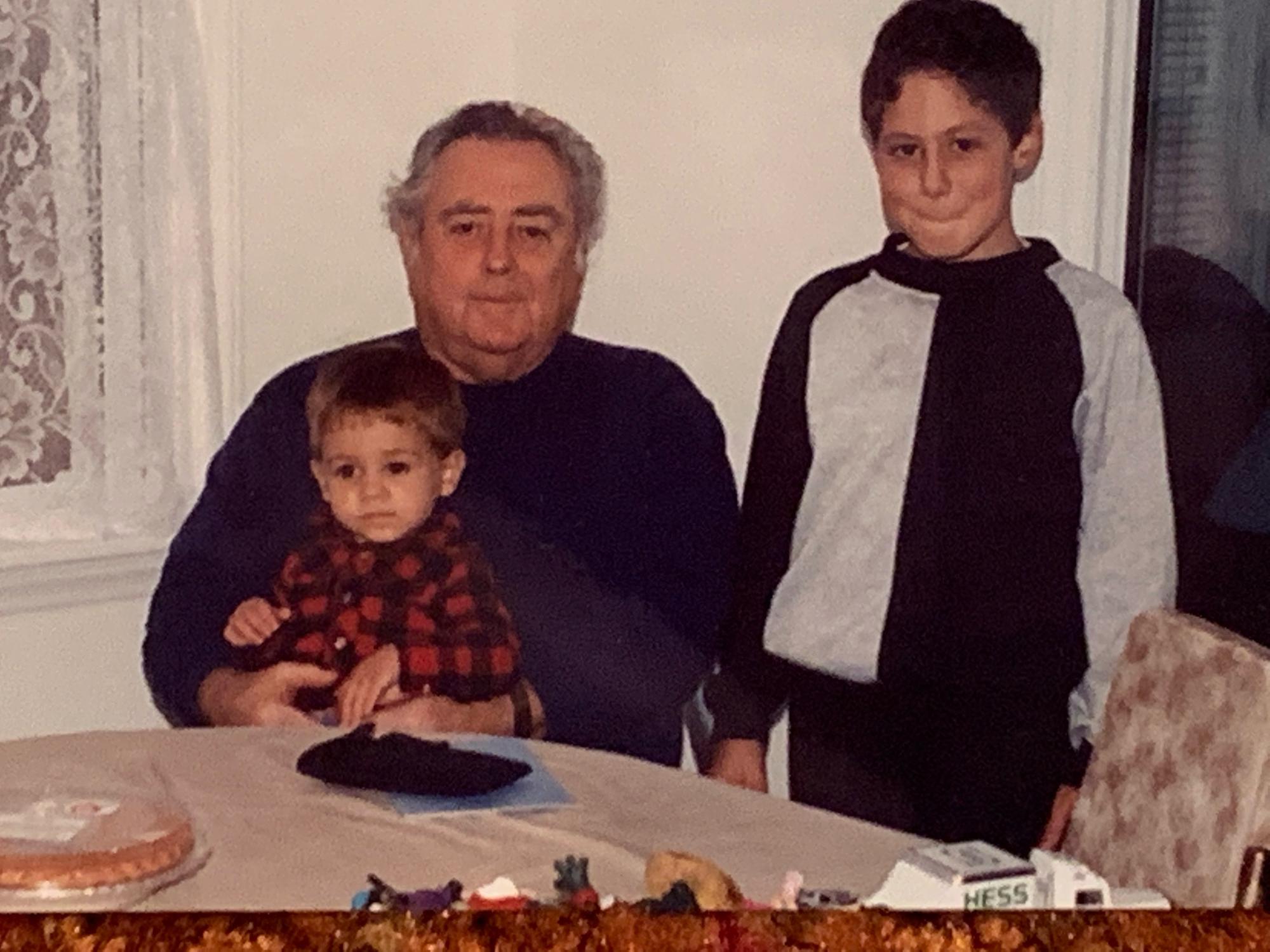 Michael with his grandfather and cousin Rob