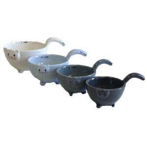 One Hundred 80 Degrees - Ceramic Cat Measuring Cups/ Baking Bowls