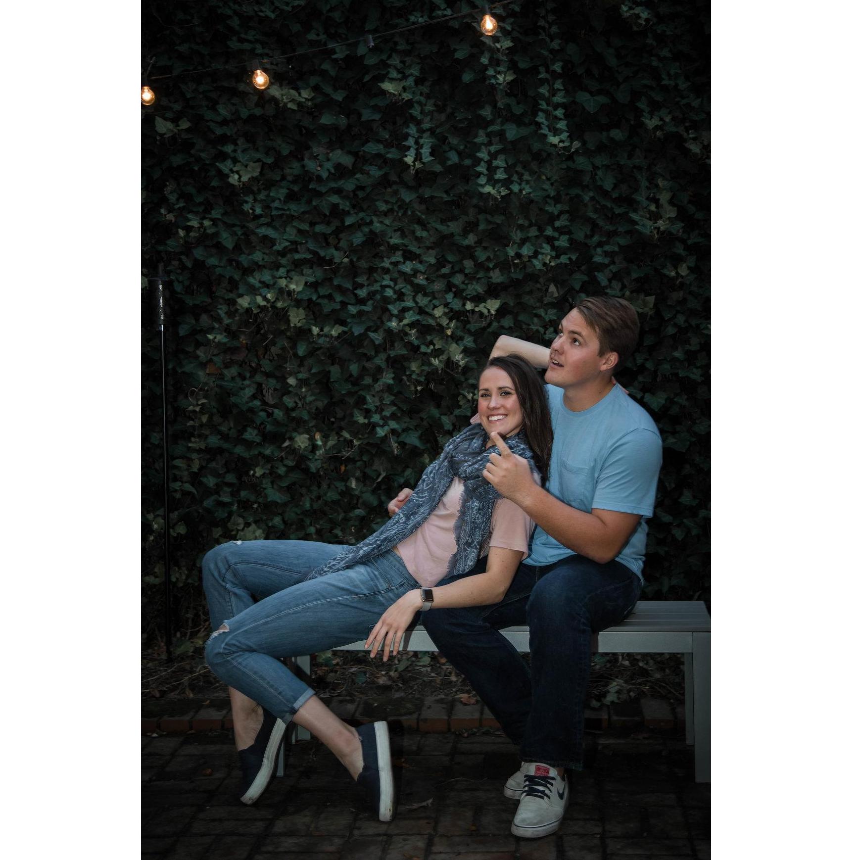 Goofing around while shooting holiday cards for the Penfolds