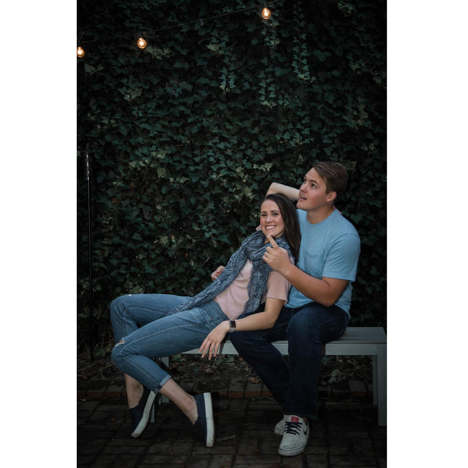 Goofing around while shooting holiday cards for the Penfolds