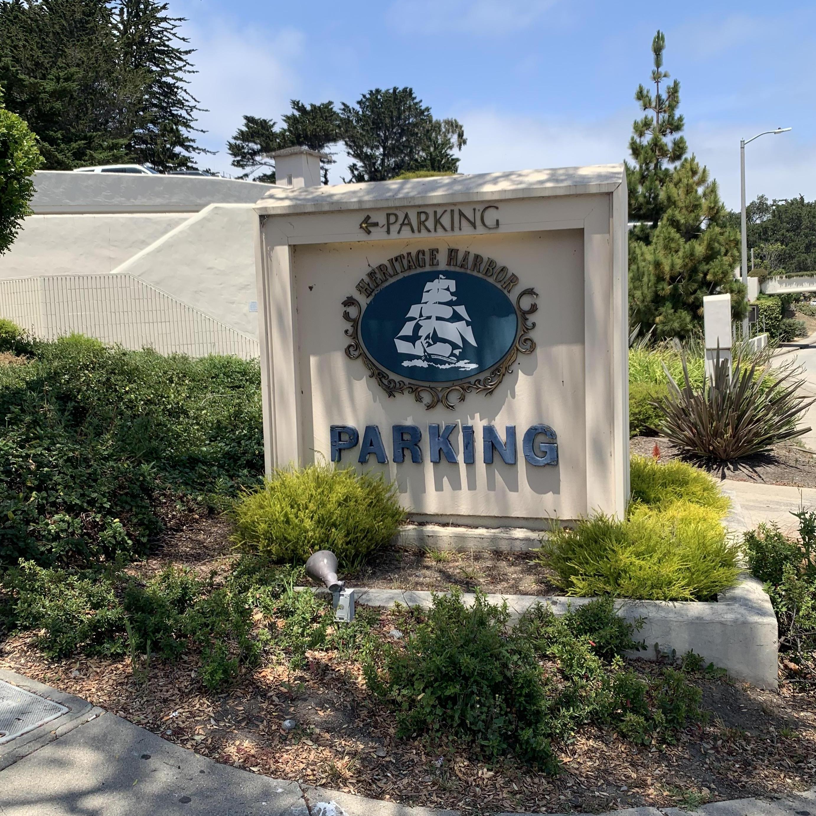 Look for this sign to find the parking garage, about a minute walk from the venue!