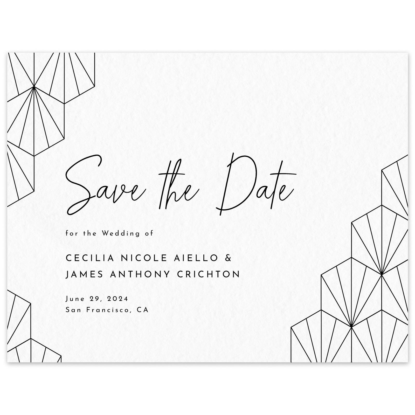 Black Save the Date Card Templates - Zola