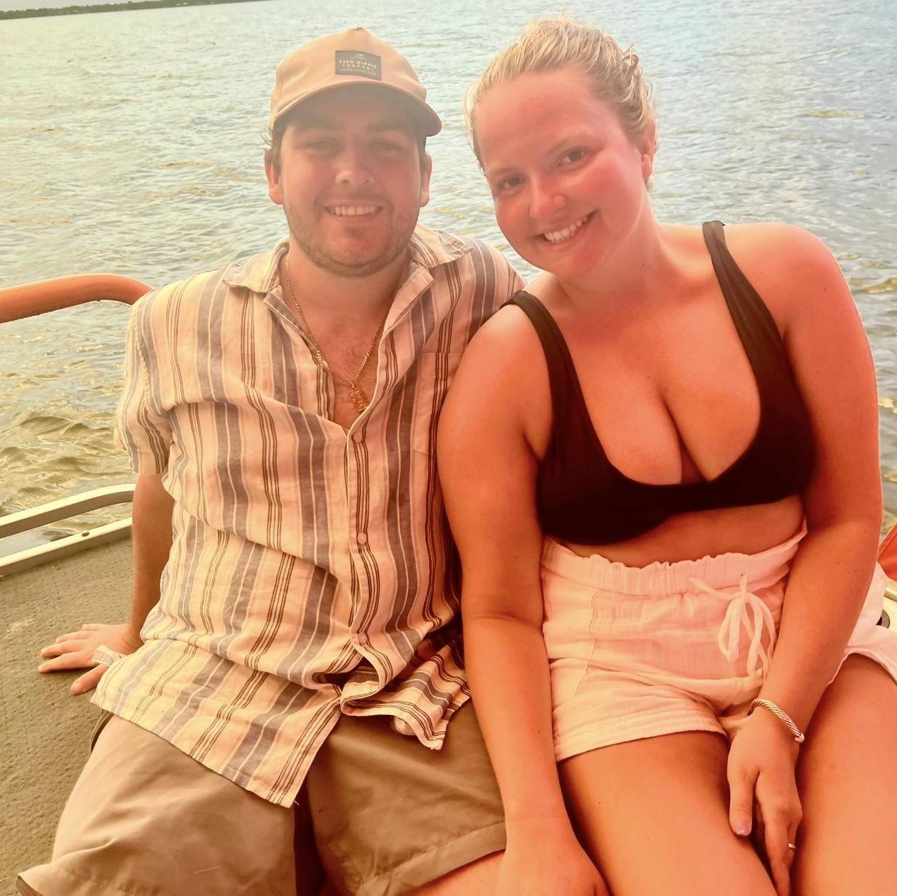 Taking the pontoon out on Cedar Creek Lake- one of our favorite things to do together!