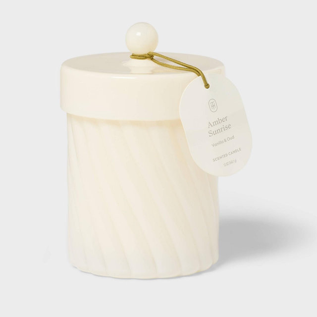 Lidded Amber Sunrise Jar Candle 12oz - Threshold™