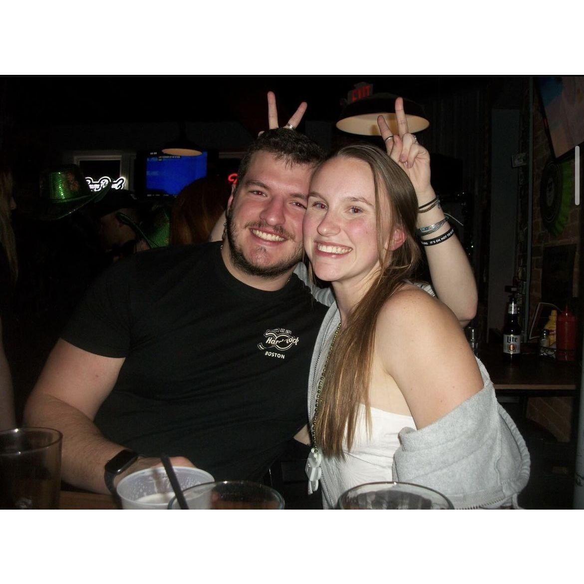 Olivia came back to Annville for spring break. This was taken at Karaoke and $1 beer night at our college bar