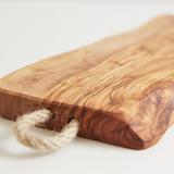 Italian Olivewood Cheese Board with Rope Handle