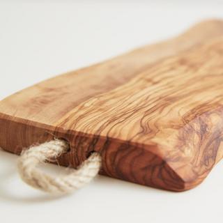 Italian Olivewood Cheese Board with Rope Handle