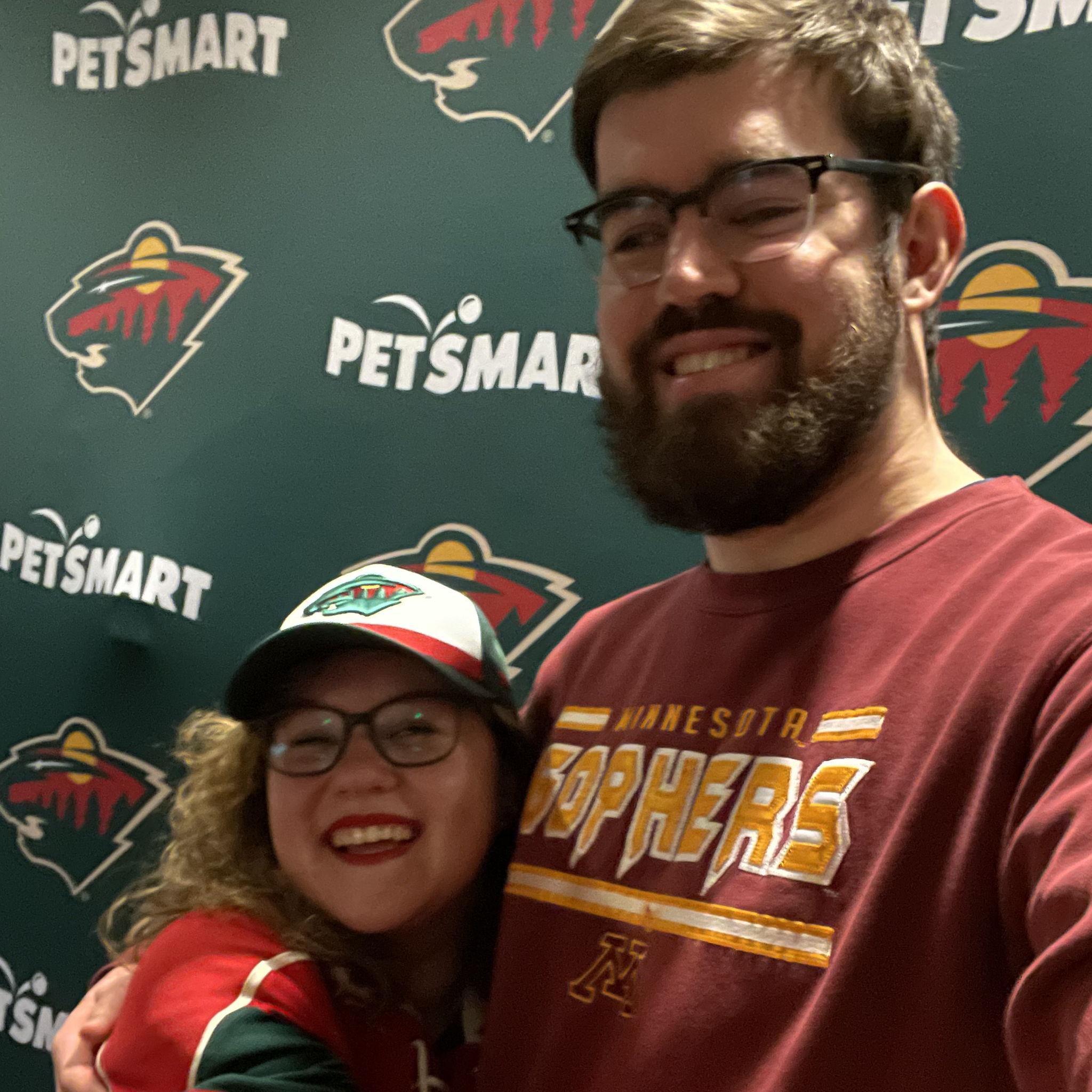 Jeremy got us Wild tickets. Sabrina lost her mind. There were 5 fights, and we won in overtime.