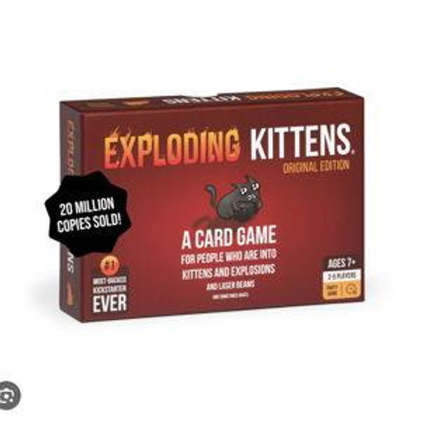 Exploding Kittens Original Edition - 2-5 Players - Ages 7+ - 15 Minutes to Play - High Stakes Card Game - Party Game, Family Game Night, Kid and Adult Card Game