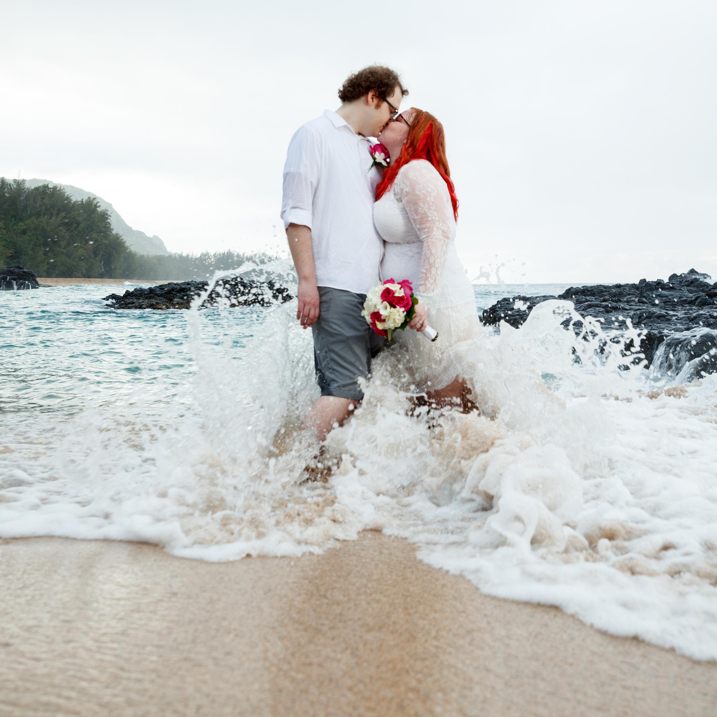Enjoying the waves after the ceremony <3
