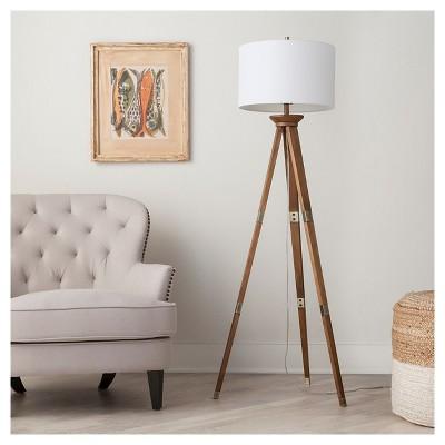 Oak Wood Tripod Floor Lamp