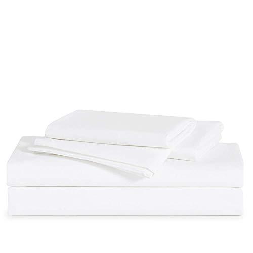 Brooklinen Luxe Core Sheet Set – Includes 1 Flat Sheet, 1 Fitted Sheet + 2 Pillowcases – 480 Thread Count Sateen Sheet Set – 100 Percent Long-Staple Cotton – Oeko-TEX Certified – White – Cali King