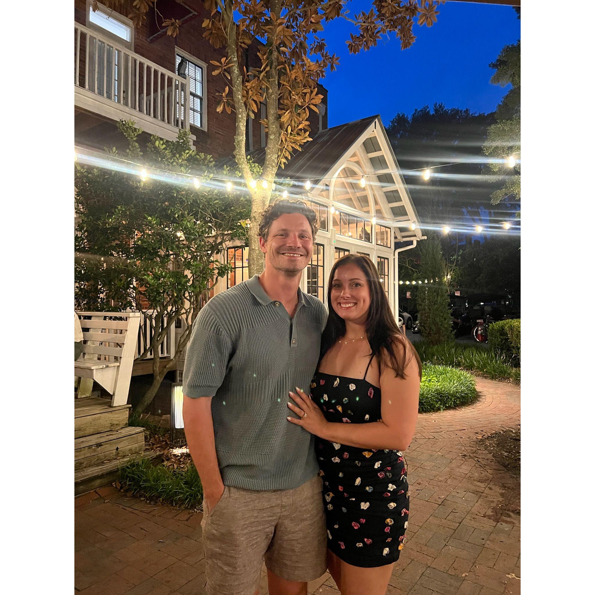 The night after he proposed, and we drank a lot of espresso martinis!