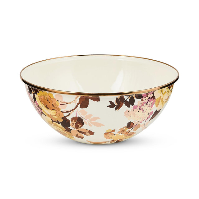 MacKenzie-Childs Wild Rose White Large Everyday Bowl, 128-oz.
