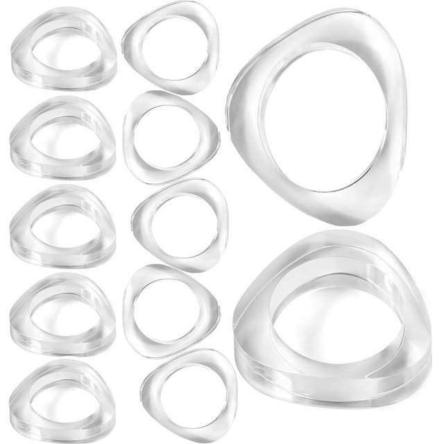 ALPHA Living HOME Transparent Napkin Rings – Set of 12 Elegant Acrylic Napkin Holders for Cloth Napkins | Serviette Rings for Dining Table, Wedding, Party & Holiday Decor