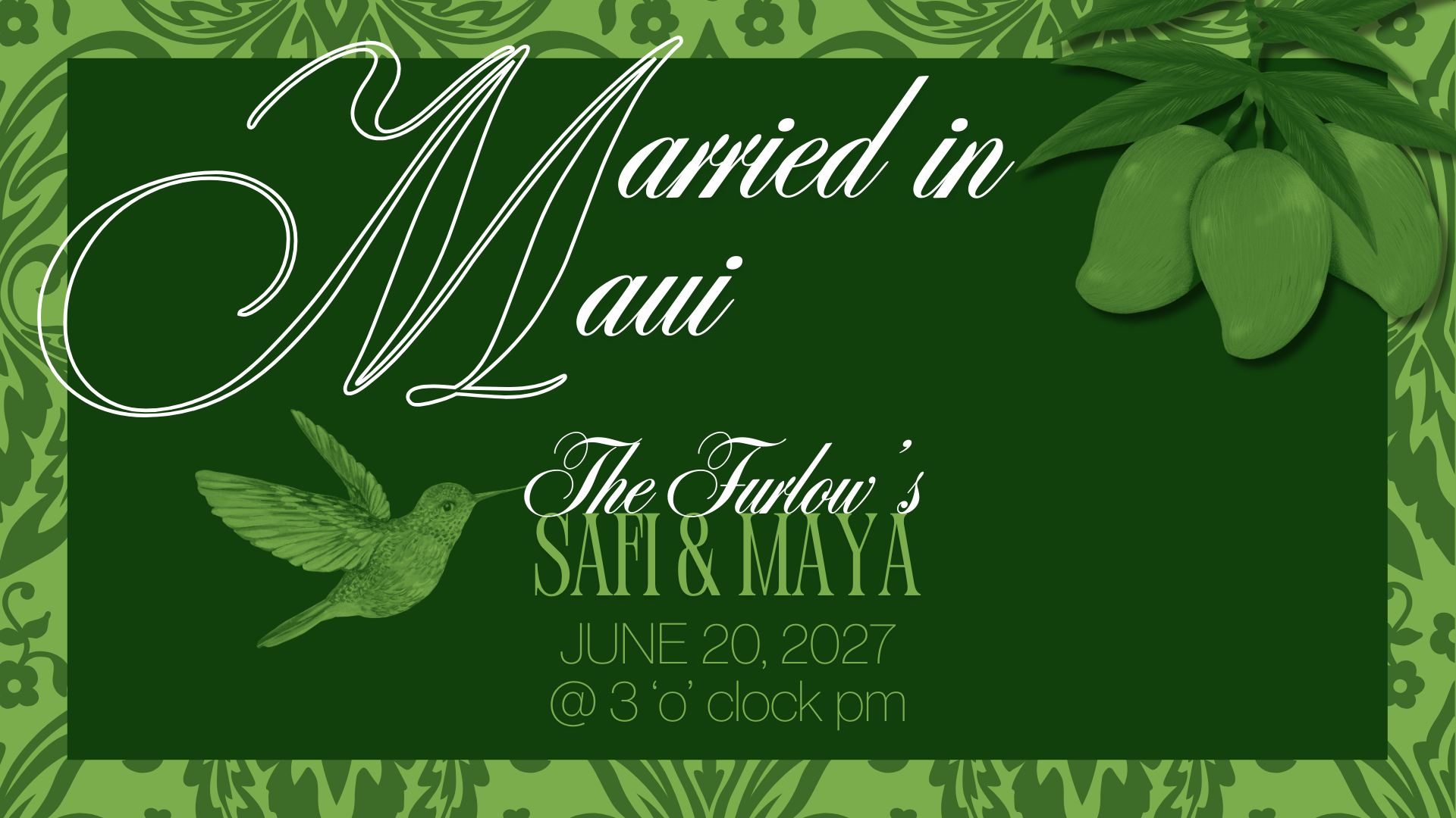 The Wedding Website of Maya Tillman and Safi Furlow