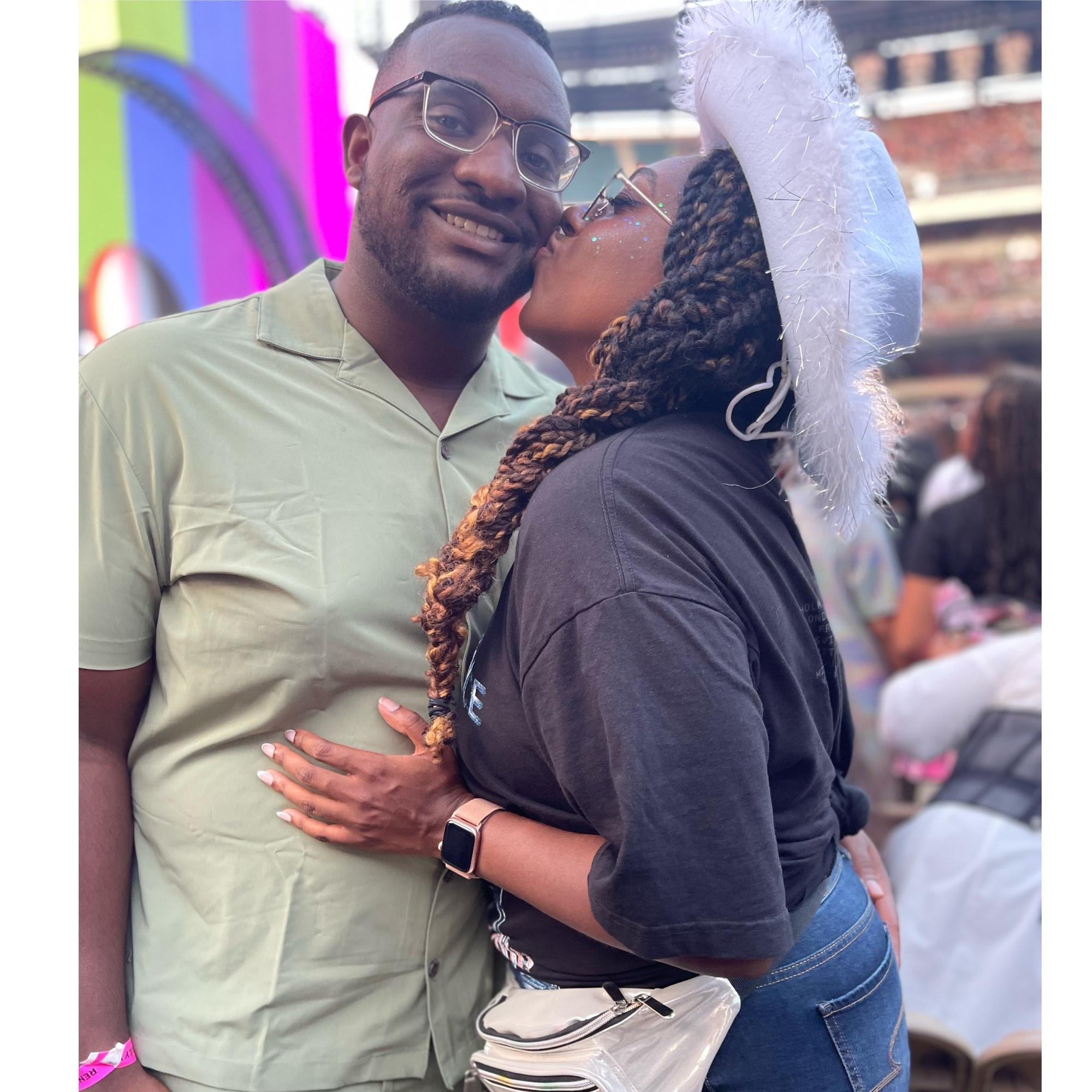 Brandon surprised Destiny with Aunty Yoncé concert tickets in 2023.